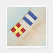 Koppels Monogram Maritime Signal Flags Waterverf Servetten (Voorkant)
