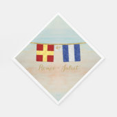 Koppels Monogram Maritime Signal Flags Waterverf Servetten (Hoek)
