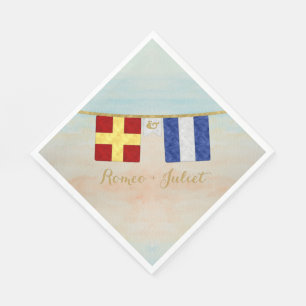 Koppels Monogram Maritime Signal Flags Waterverf Servetten