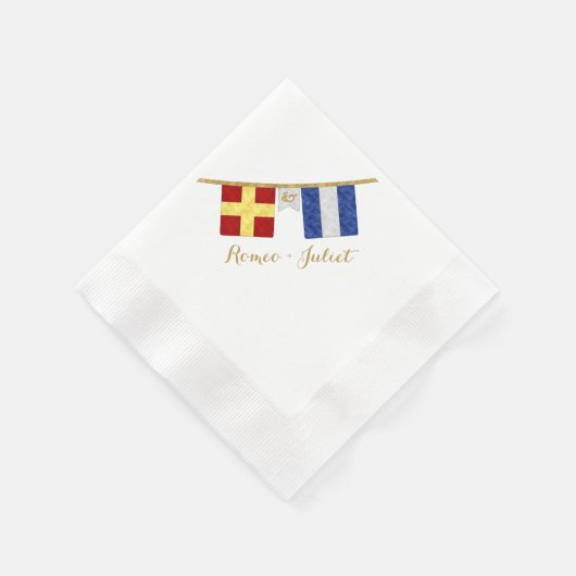 Koppels Monogram Maritime Signal Flags Waterverf Servetten (Hoek)