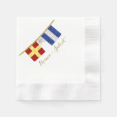 Koppels Monogram Maritime Signal Flags Waterverf Servetten (Voorkant)