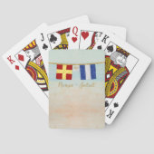 Koppels Monogram Maritime Signal Flags Waterverf Speelkaarten (Achterkant)