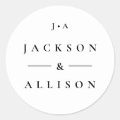 Koppels monogram naam bruiloft sticker (Voorkant)