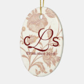 Koppels Monogram Ornament: rood Keramisch Ornament (Links)