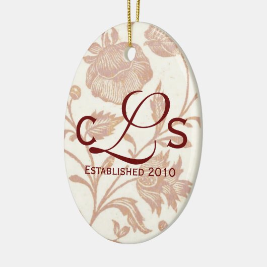 Koppels Monogram Ornament: rood Keramisch Ornament (Links)