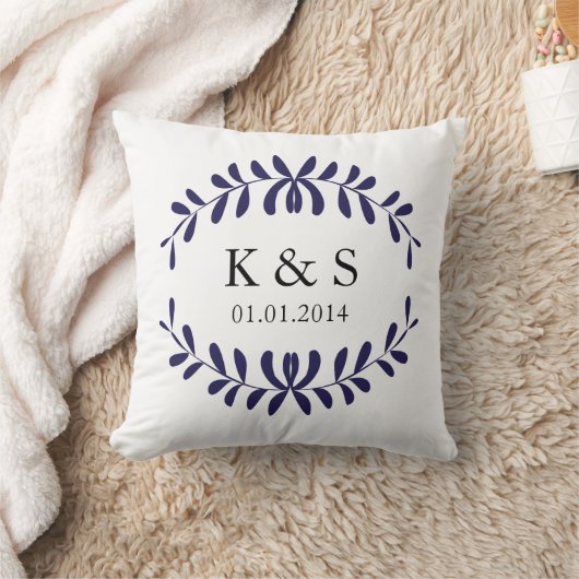 Koppels Monogram Pillow | Navy Blue Kussen (Deken)