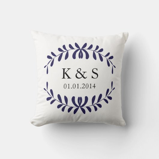 Koppels Monogram Pillow | Navy Blue Kussen (Voorkant)
