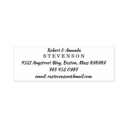 Koppels Naam & Adres Passen getrouwd Nieuw Huis Zelfinktende Stempel (Design)