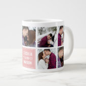 Koppels Naam Valentijnsdag Aangepaste foto Grote Koffiekop (Voorkant rechts)