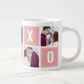 Koppels Naam XOXO Valentijnsdag Aangepaste foto Grote Koffiekop (Rechts)