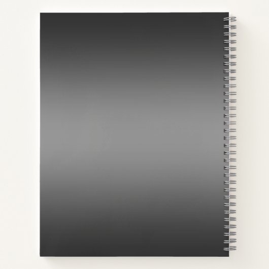 Koppels Namen & Achternaam Monogram Gradiënt Grijs Notitieboek (Achterkant)