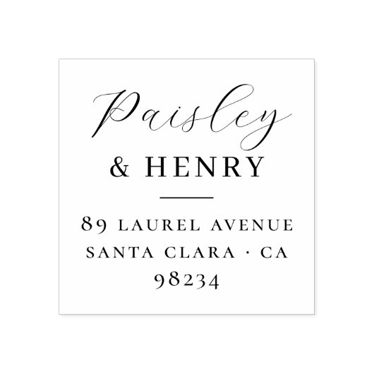 Koppels Namen Chic Wedding Retour Adres Rubberstempel (Afrduk)