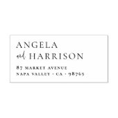 Koppels Namen Elegant Bruiloft Retouradres Zelfinktende Stempel (Design)