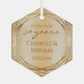 Koppels Namen Golden 50ste bruiloft Jubileum Gift Glas Ornament (Voorkant)