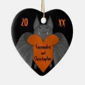 Koppels namen grappig Gothic Halloween vleermuis Keramisch Ornament (Rechts)