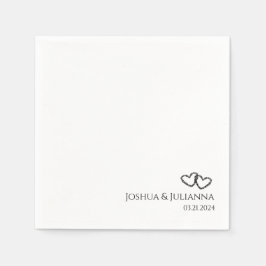 Koppels Namen Modern Hart 50e Jubileum Party Servet