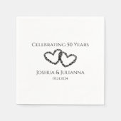 Koppels noemen Modern Heart 50ste Jubileum Party Servet (Voorkant)