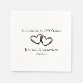 Koppels noemen Modern Heart 50ste Jubileum Party Servet