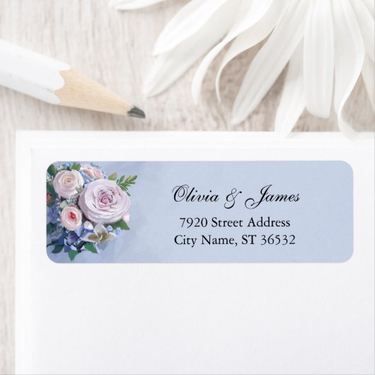 Koppels Pioen Roos Bloemen Elegant Etiket (Insitu)