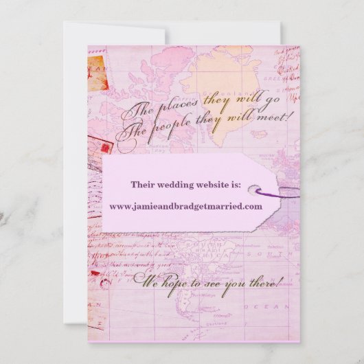 Koppels Reisschotels, roze en paars Kaart (Achterkant)