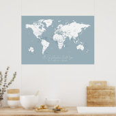 Koppels Reizen Wereldkaart van waar we zijn gewees Poster (Keuken)