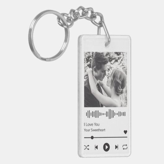Koppels Romantic Wedding Jubileum Music Player Sleutelhanger (Voorkant Links)