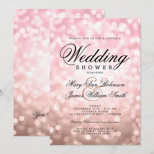 Koppels Roos Verpletterende roze roze lichten Kaart (Voorkant / Achterkant)