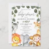 koppels safari baby shower genderneutraal kaart (Voorkant)