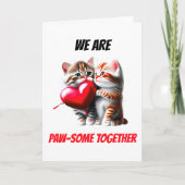Koppels schattige kittens pawsome samen Valentijn Feestdagen Kaart (Voorkant)