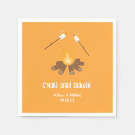 Koppels Smore kampvuur marshmallow baby shower Servet
