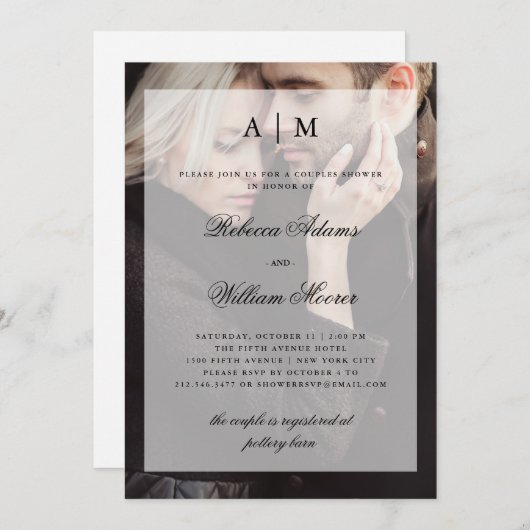 Koppels tonen Fotouitnodiging met bedekking Kaart (Voorkant / Achterkant)