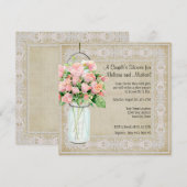 Koppels tonen Roestland Mason Jar Rozen Kaart (Voorkant / Achterkant)