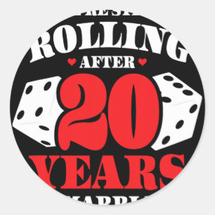 Koppels Trouwen 20 Jaar - Grappige 20ste bruiloft  Ronde Sticker