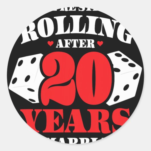 Koppels Trouwen 20 Jaar - Grappige 20ste bruiloft Ronde Sticker (Voorkant)