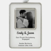 Koppels Verloving aangepaste foto ingelijst Orname Verzilverd Omlijst Ornament (Voorkant)