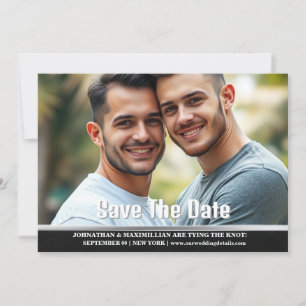 Koppels verloving fotoaankondiging gay mannen kaart