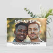 Koppels verloving huwelijksaankondiging gay mannen kaart (Staand voorkant)