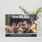 Koppels verloving lgbtq aankondiging gay mannen (Staand voorkant)