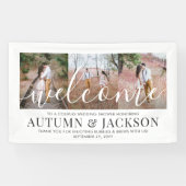 Koppels Vrijgezellenfeest Elegant 3 Foto Welkom Spandoek (Horizontaal)