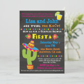 Koppels Vrijgezellenfeest Fiesta-uitnodiging Kaart (Staand voorkant)