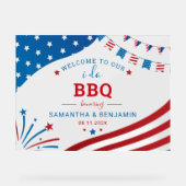 Koppels Zomer BBQ USA Bruidsfeest Welkom Acryl Bord (Voorkant)