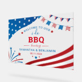 Koppels Zomer BBQ USA Bruidsfeest Welkom Acryl Bord (Hoek)