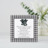 Koppels zwart en wit Westerne thema douche Kaart (Staand voorkant)