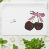 Koppels zwarte kersen keuken- en diskettehanddoeke theedoek (Gevouwen)