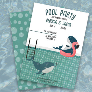 Koppels Zwembad Party Baby shower Uitnodiging