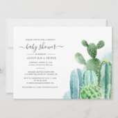 Koppelt Baby shower Waterverf Cacti Boho Script Kaart (Voorkant)
