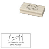 Koppelteken Hart Adres Rubberstempel (Gestempeld)