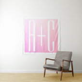 Koppeltekeningen | Subtiele Roze Gradiënt Wandkleed (In situ)