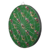 Koppen en kwartels Festive TRex Green Pattern Dartbord (Voorkant Rechts)