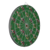 Koppen en kwartels Festive TRex Green Pattern Dartbord (Voorkant Links)